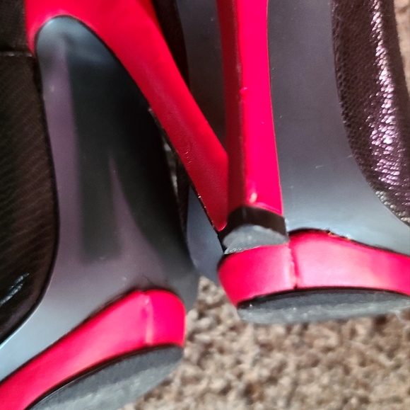 Black & red Platform booties Just Fabulous VIP Exclusive Luxury line sz7.5 - Picture 13 of 16